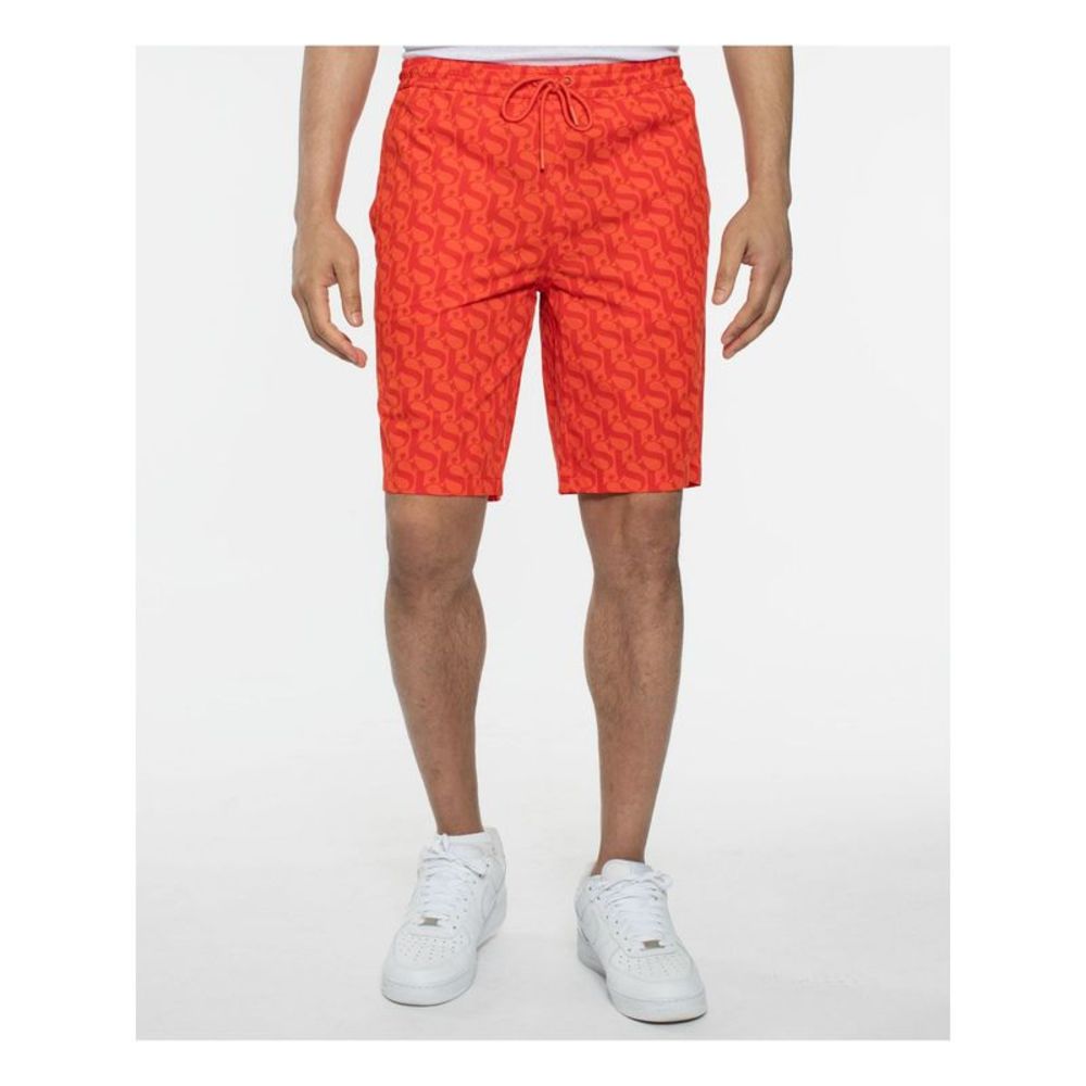 SEANJOHN Mens Orange Drawstring, Logo Graphic Shorts 3XL